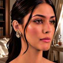 Gold & Diamond Contemporary Stud Earrings for Women in 14KT Gold