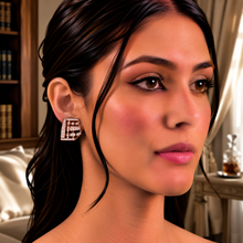 Classic Diamond Geometric Stud Earrings for Women in 14KT Gold