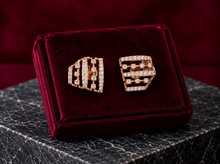 Classic Diamond Geometric Stud Earrings for Women in 14KT Gold