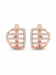 Classic Diamond Geometric Stud Earrings for Women in 14KT Gold
