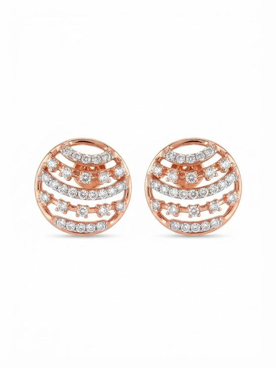 Diamond-Accented Gold Minimalist Stud Earrings for Women in 14KT Gold