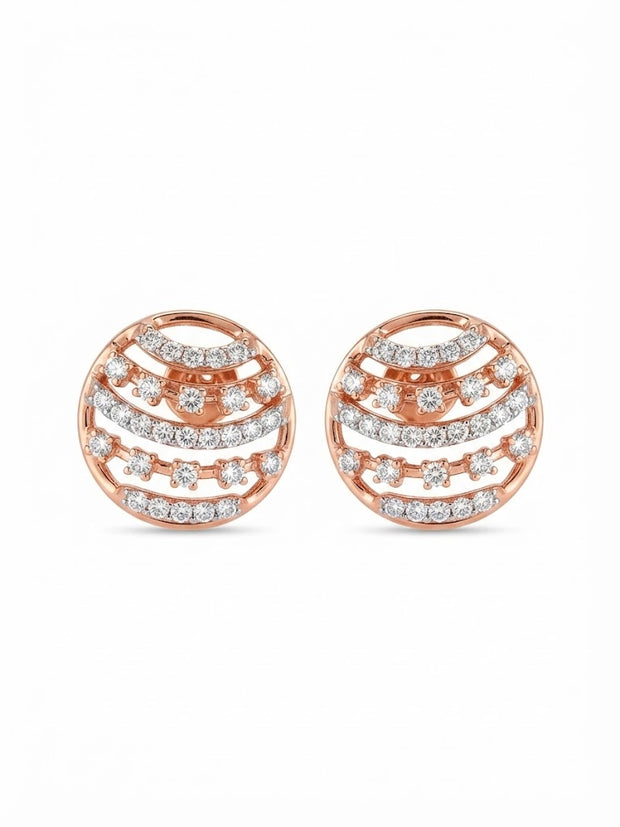 Diamond-Accented Gold Minimalist Stud Earrings for Women in 14KT Gold