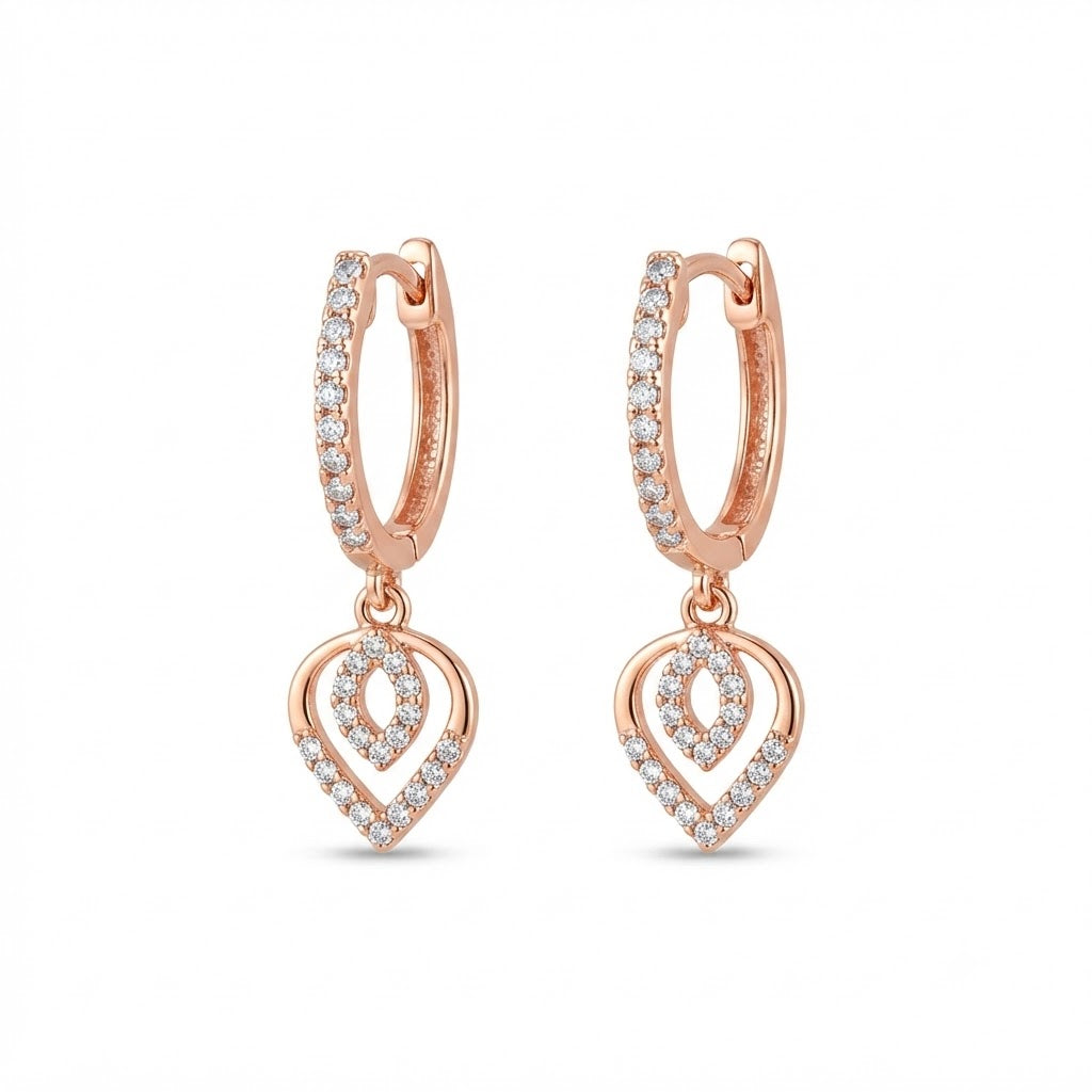 Diamond Halo Gold Traditional Stud Earrings for Women in 14KT Gold