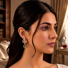 Gold & Diamond Textured Stud Earrings for Women in 14KT Gold
