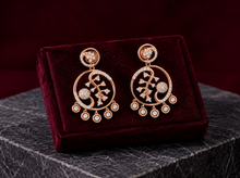 Pave Diamond Chandbali-Style Stud Earrings for Women in 14KT Gold