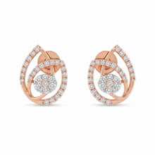 Solitaire Diamond Chandbali-Style Stud Earrings for Women in 14KT Gold