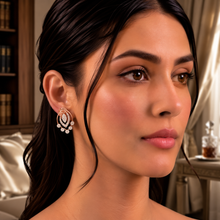 Diamond-Embellished Gold Geometric Stud Earrings for Women in 14KT Gold