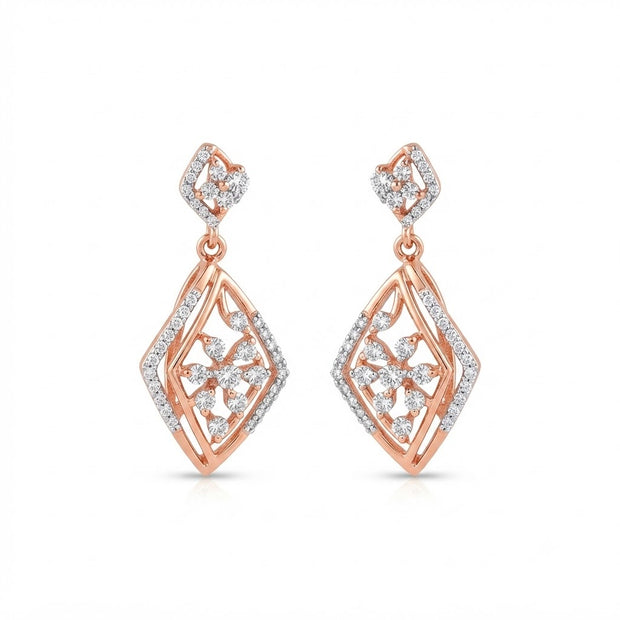 Classic Diamond Layered Stud Earrings for Women in 14KT Gold