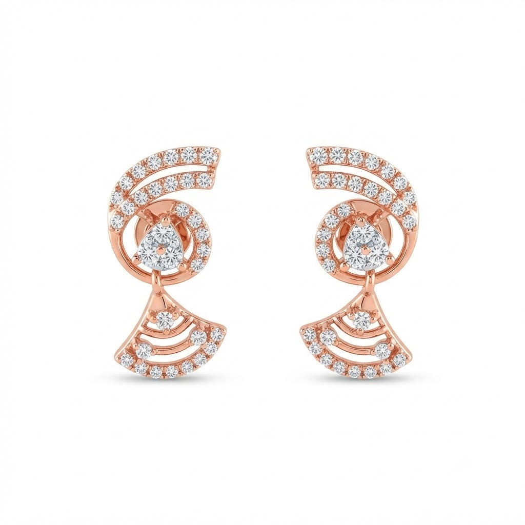 Diamond-Accented Gold Traditional Stud Earrings for Women in 14KT Gold