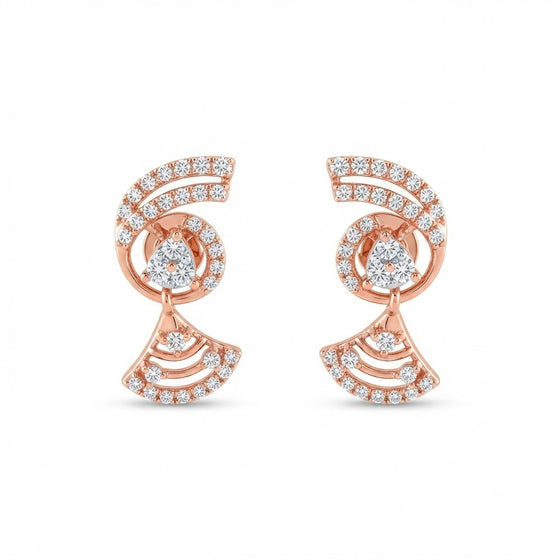 Diamond-Accented Gold Traditional Stud Earrings for Women in 14KT Gold