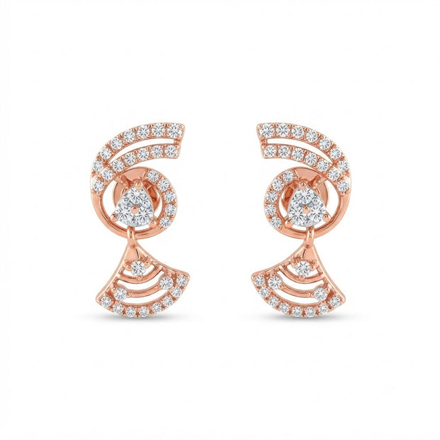 Diamond-Accented Gold Traditional Stud Earrings for Women in 14KT Gold