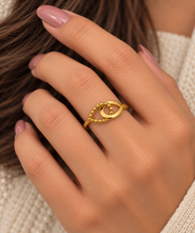 Geometric Ring for Women in 22KT Gold
