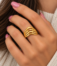 Temple-Inspired Ring for Women in 22KT Gold