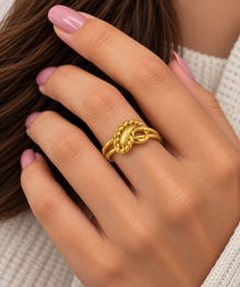 Layered Ring for Women in 22KT Gold