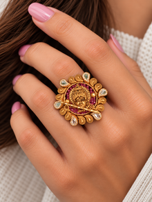 Vintage-Inspired Ring for Women in 22KT Gold
