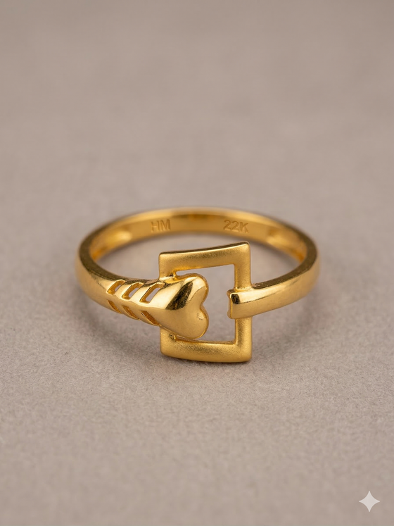 The Geometric Embrace Gold Ring
