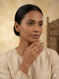 The Geometric Embrace Gold Ring